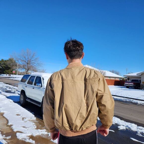 Mervyn's Men's collection small Korean vintage 70s jacket beige tan - Picture 8 of 10